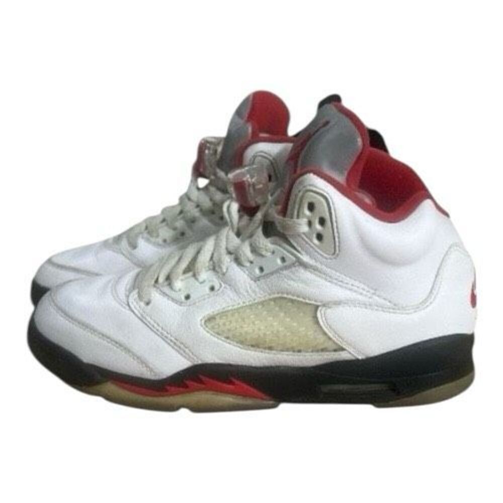Nike Jordan 5 Size 6Y Retro Fire Red Air Mid Top Reflective Authentic Men Youth
